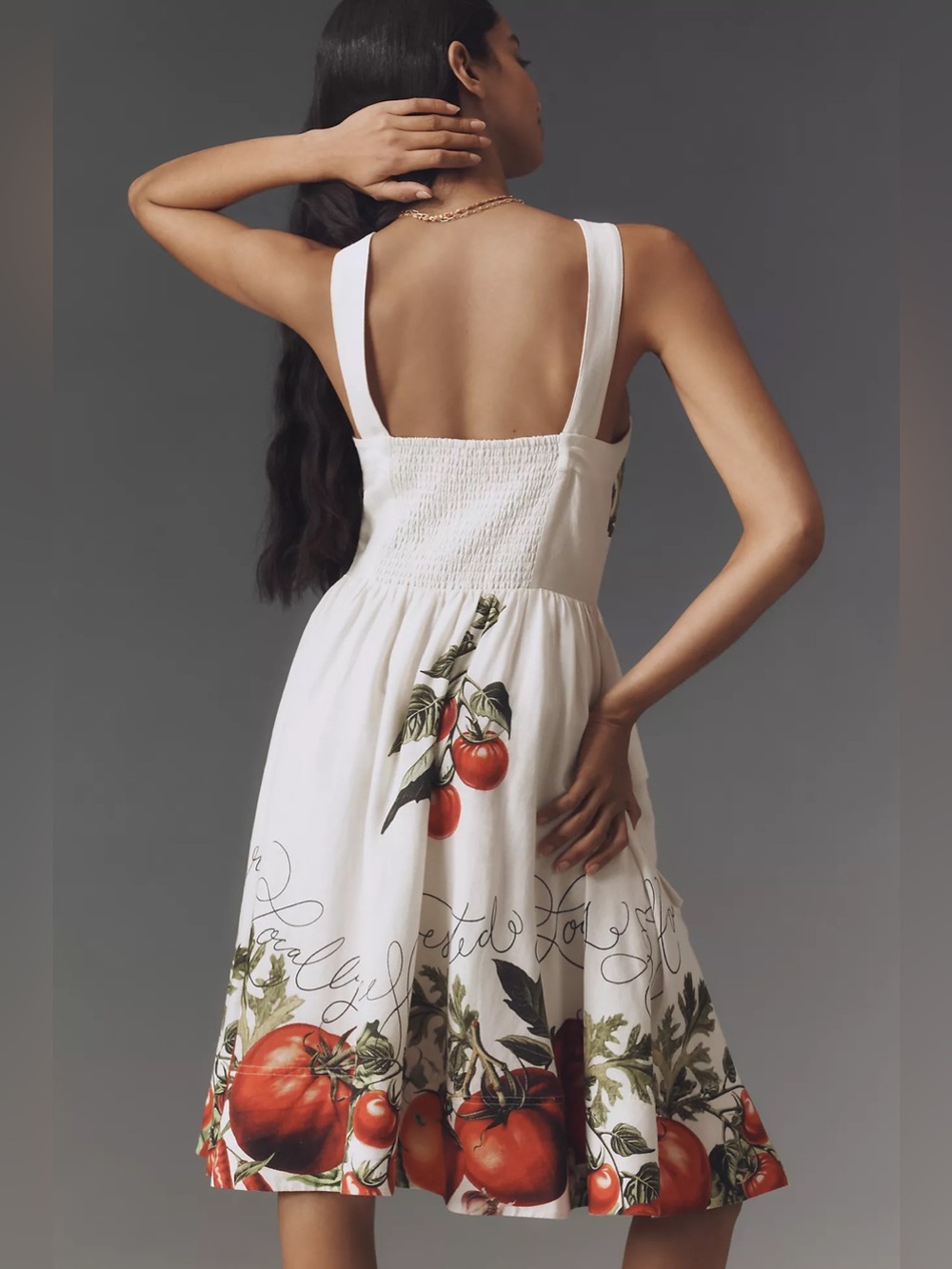 Maeve Button-Front Fit & Flare Tomato Midi Dress Size M - Picture 2 of 9